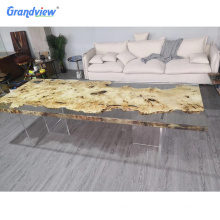 2 m Comprimento de cor clara resina de nogueira mesa de madeira maciça